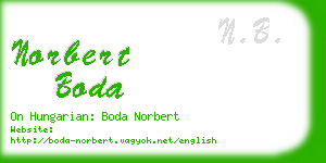 norbert boda business card